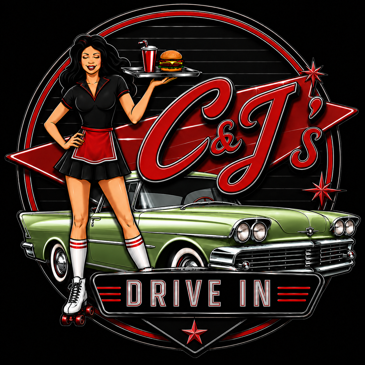 C&J's Drive In logo